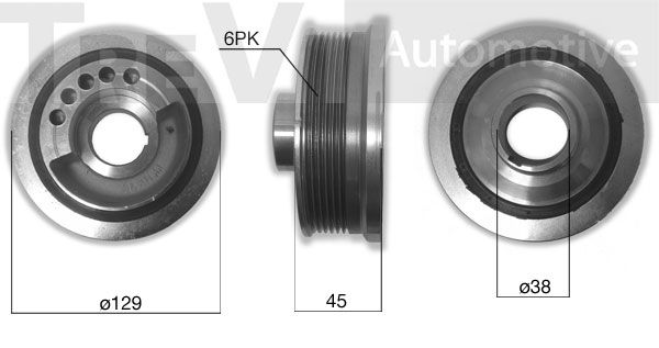 TREVI AUTOMOTIVE Piedziņas skriemelis, Kloķvārpsta PC1146